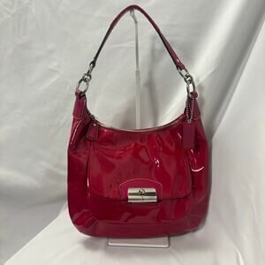 Coach Kristin Rose Red Patent Leather Hobo Bag Shoulder Purse 19299 Y2K Medium